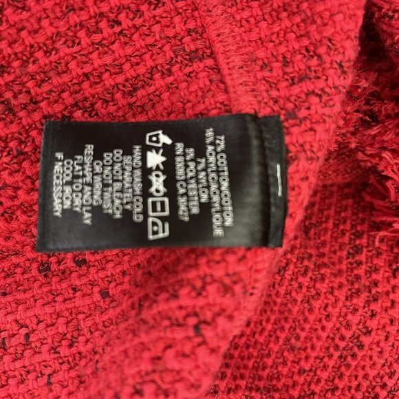 Nic + Zoe Open Cardigan Sweater Jacket Woman’s size medium red Zip Pockets - Picture 7 of 7